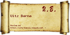 Uitz Barna névjegykártya